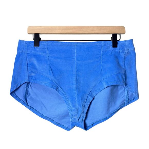 Free People We The Free Keep It Brief Corduroy Micro Shorts Blue Size Large - Picture 1 of 11